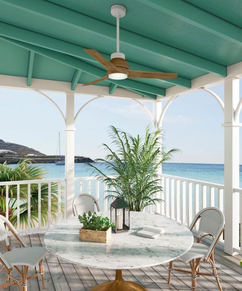 Outdoor ceiling fans designed for salt air and high moisture coastal areas
